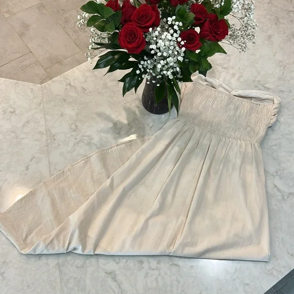 LILLUSORY Linen strapless twist front dress - Picture 6 of 9